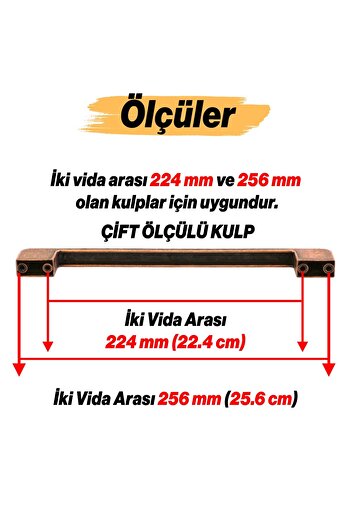 Badem10 Radus Antique Copper Metal Handle 224 Mm 22.4 Cm Furniture Kitchen Drawer Drawer Cabinet Cabinet Handles Handle