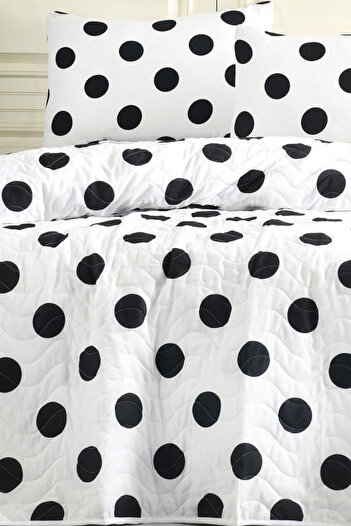 Eponj Home Kapitone Yatak Örtüsü Seti Çift Kişilik B&w Point