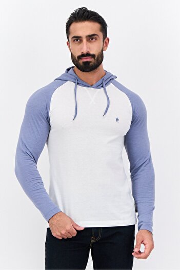 French Connection Men Hooded Long Sleeves Brand Logo T-Shirt, White