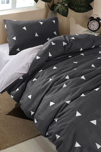 Eponj Home Geometric Gray Single Easy-Iron Duvet Cover Set