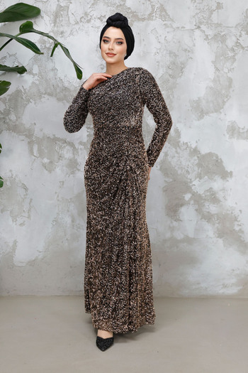 Neva Style Beaded Black Hijab Evening Dress 50341S