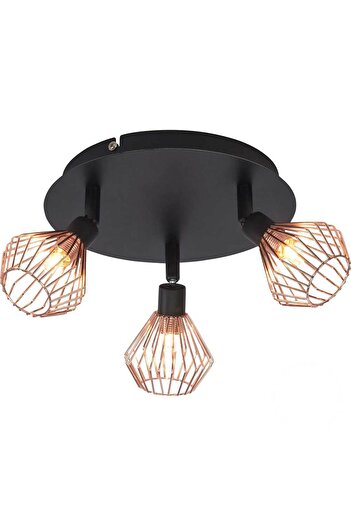 Homelux Dalma Triple Spotlight, 3Xg9, 33W, Metal, Black/Gold