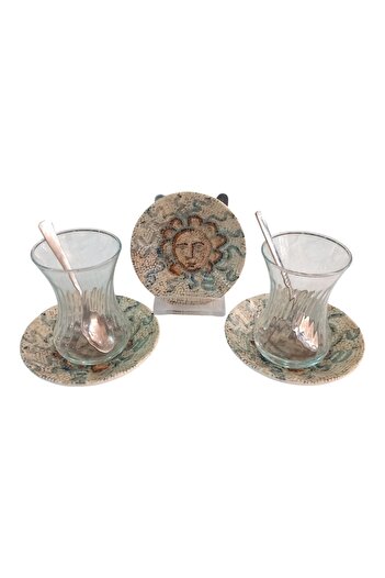 Limboda Bonna 6lı Mezopotamya Güneş Rita Acem Çay Tabağı 11 cm