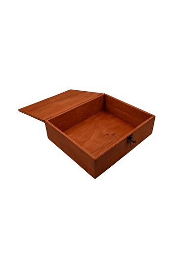 t tun's woods 30X30Cm Gen. 7cm Height Burma Colored Wooden Square Box - with Clip
