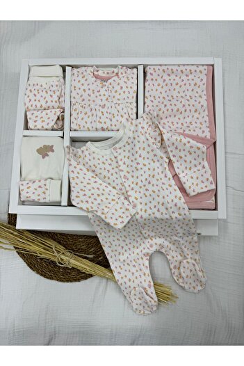 Moi Noi My Baby Kumsal Kuzu Desenli 10'lu Hastane Çıkışı Zıbın Seti (YENİDOĞAN) 2066
