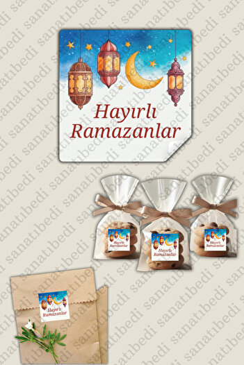 sanatıbedi 50 Benevolent Ramadan Themed Stickers - Shipping Packaging Gift Wrapping Label (3X3)
