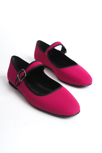 MARSEDO Laura Fuchsia Women's Daily Oval Toe Strap Ballerinas