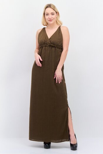 Scotch & Soda Women Plain Maxi Dress, Brown