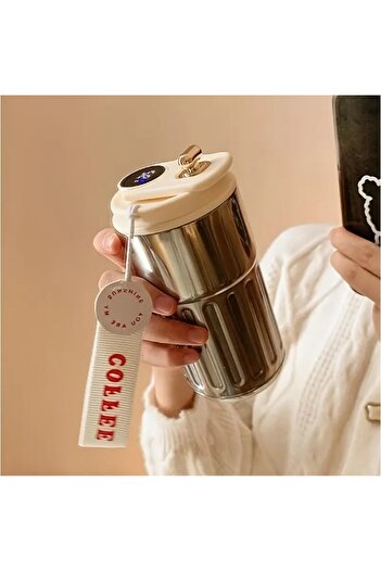 Generic Coffee Thermos with Temperature Display,Smart Hot and Cold Storage Bottle,Thermos Coffee Thermos