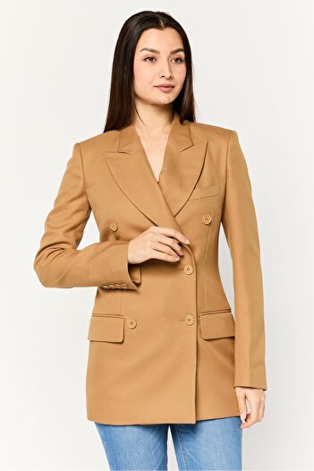 Stella McCartney Women Solid Trench Coat, Light Tan