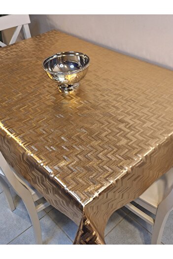 Başak Ev Tekstili GOLD  PARLAK SİLİNEBİLİR MASA ÖRTÜSÜ - ELYAFLI PVC MUŞAMBA