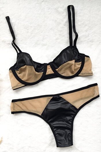 MODA G&H Underwear - Set de 2 sutien bej/negru