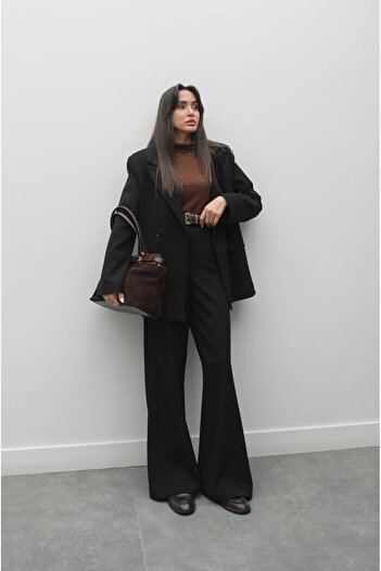Havoş Black Aisha Blazer Jacket Pants Set