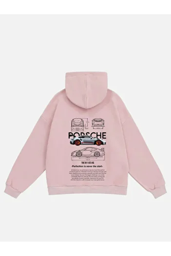 Mad&Calf Φούτερ Unisex Porsche GT3 με εμπριμέ κουκούλα Fleece Oversize