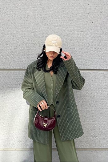 MADAMMERY Striped Oversize Blazer Jacket