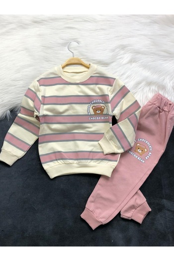 MİLANO KİDS Teddy Bear Printed Bottom Top Seasonal Set