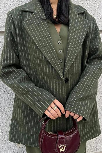 MADAMMERY Striped Oversize Blazer Jacket