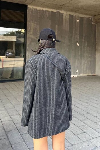 MADAMMERY Striped Oversize Blazer Jacket