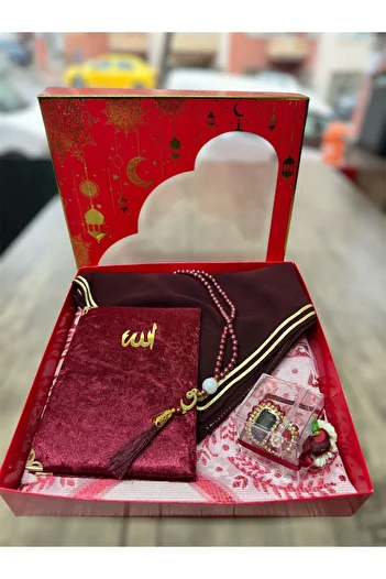 SOLAKLARGROUP Ultra Luxury Sultan Dowery, Gift, Mevlütluk, Bohçalik, Hajj Umrah Prayer Mat Set