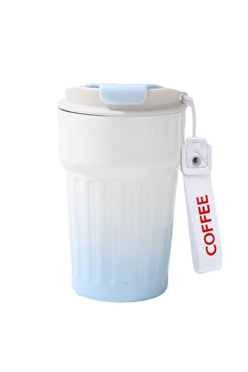 Weather Forecast 304 L Steel 400 ml Blue White Gradient Hand Thermos Mug Gin918Mv