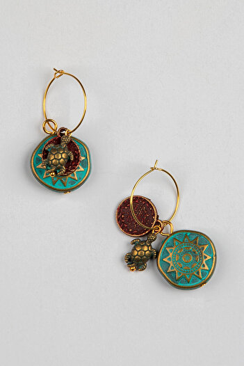 Lila Rosa Turtle Figured Authentic Earrings with Tughra