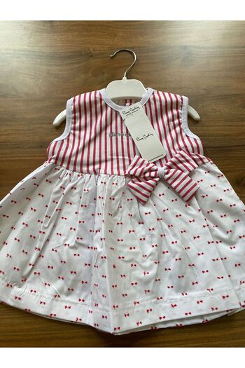 Pierre Cardin Bow Print Zero Sleeve Girl's Dress