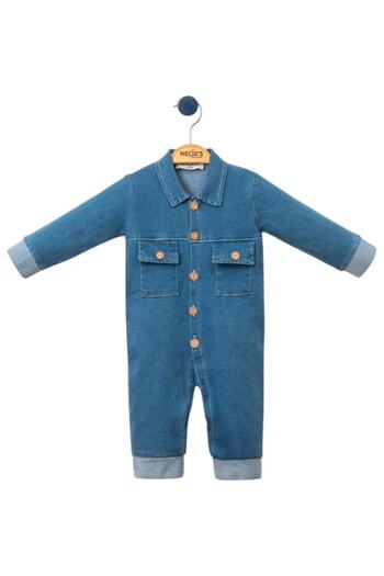 Necix's Basic Baby Denim Jumpsuit with Pockets