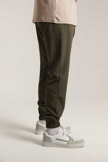 TKT Men's Elastic Leg Zippered Parachute Pants with Back Pockets