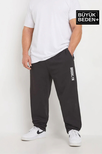 Superlife Men's Plus Size Brooklyn Printed Slim Sweatpants Spr25Bea54
