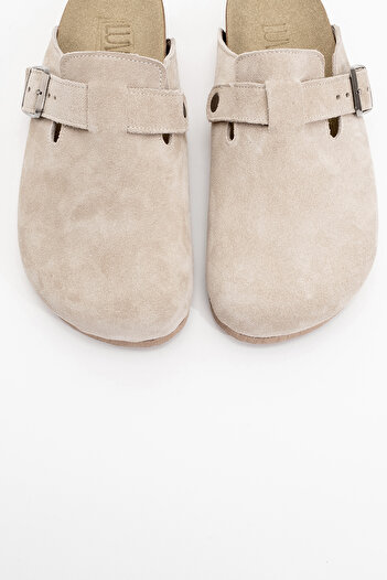 LuviShoes Papuci de damă din piele întoarsă bej GONS