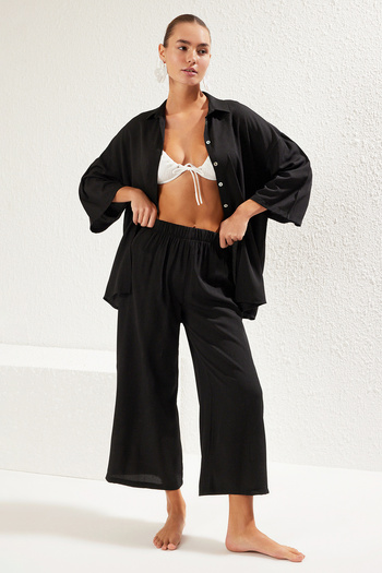 Trendyol Collection Black*001 Plain Weave 99% Polyester,1% Elastane