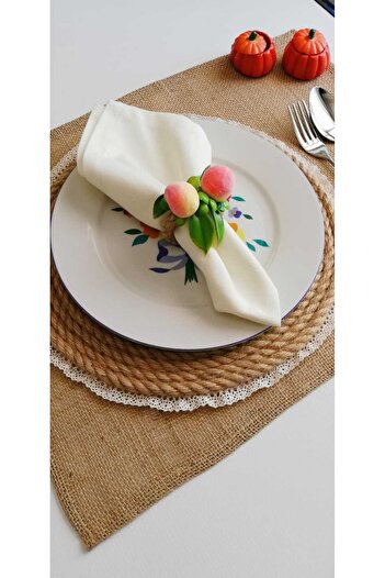 LİMOMİ Peach Fruit Napkin Ring (6 Pieces)