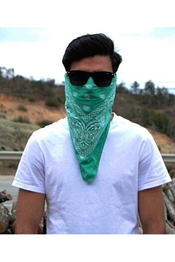 Metal Giyim Green Square Bandana - Drop Pattern