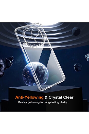 m.tk moveteck Xiaomi Redmi Note 14 Pro 5g Case Camera Protruding Protection Discolored Soft Clear Silicone Cover -X7