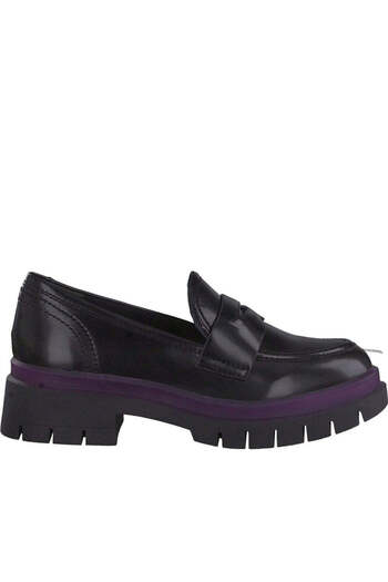 Tamaris Black Loafers Womens Shoes