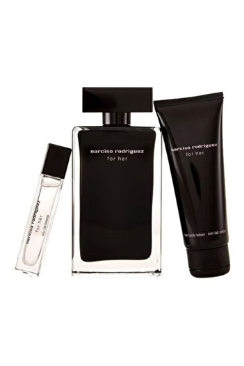 Narciso Rodriguez For Her Gift Set EDT 100 Ml, Mini EDT 10 Ml, Body Lotion 75ml