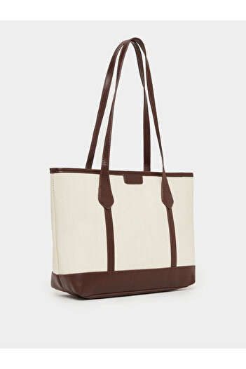 Styli Two Tone Shoulder Bag with Zip Closure
