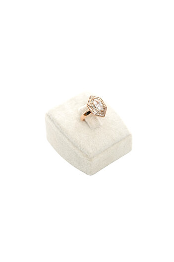 XUPING JEWELRY Xuping Jewelery Paslanmaz Çelik Altıgen Kesim Taşlı Yüzük