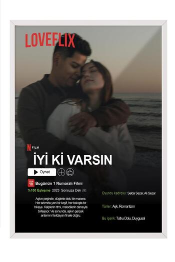 Postifull Valentine's Day Concept Gift, Special White Painting for Lover, Netflix Poster Ii, No:007