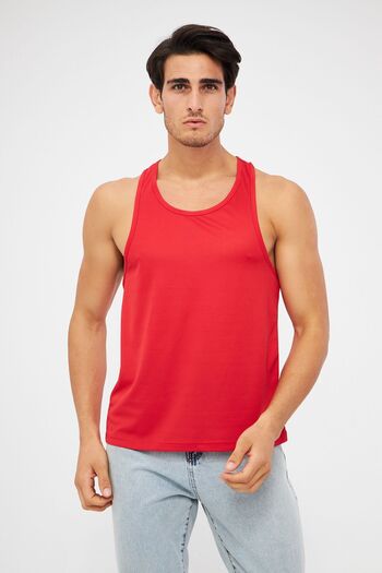 Moda Işık Red Printed Men's Sports Tank Top