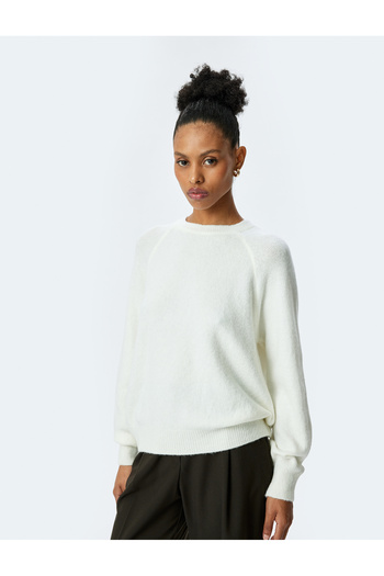 Koton Soft Textured Long Sleeve Crew Neck Knitwear Sweater