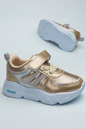 Slipcat Rahat Hafif Yumuşak Unisex Cırt Cırtlı Işıklı Çocuk Sneaker -Spor Ayakkabı