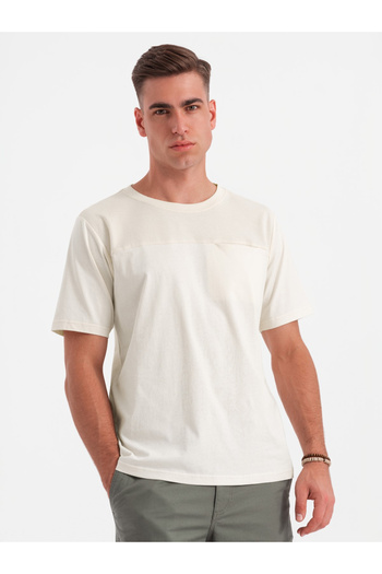 OMBRE Herren LOOSE FIT T-Shirt mit Tasche - weiß V8 OM-TSCT-0171 L