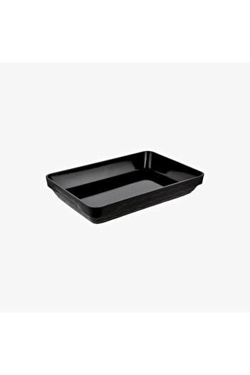 HIC Melamine Regtangular Serving Plate Black Color Size 35 cm