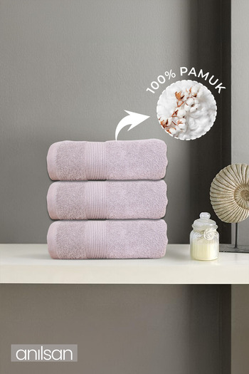 Anılsan Pastal Mor 3-х предметний набір рушників для рук - 50x80 см, 180 г, 100% бавовна, рушники для спа-салонів та готелів