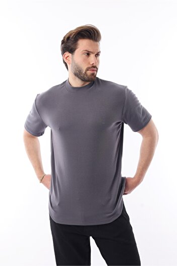Madmext Smoked Crew Neck Basic Men's T-Shirt E7113