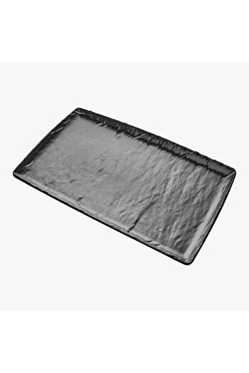 HIC Melamine Serving Plate Matte Black Color Size 53 cm