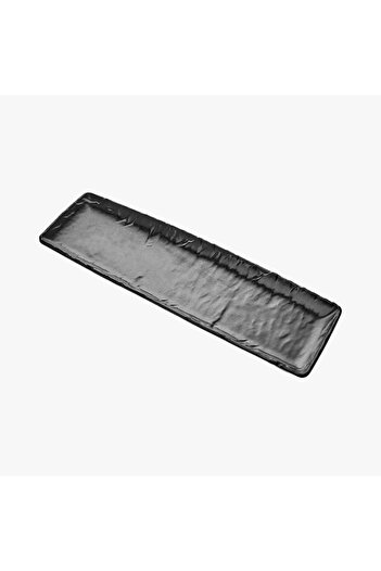 HIC Melamine Serving Plate Matte Black Color Size 52.5 cm