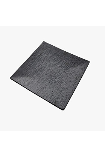 HIC Melamine Square Serving Plate Black Color Size 35 cm