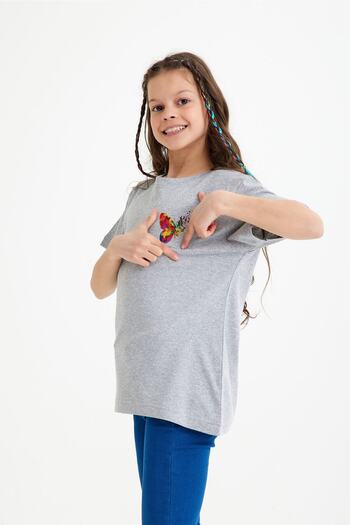 CC STORE Butterfly Printed Children's T-Shirt for Ages 5-15